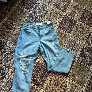 Hollister straight light jeans with rips